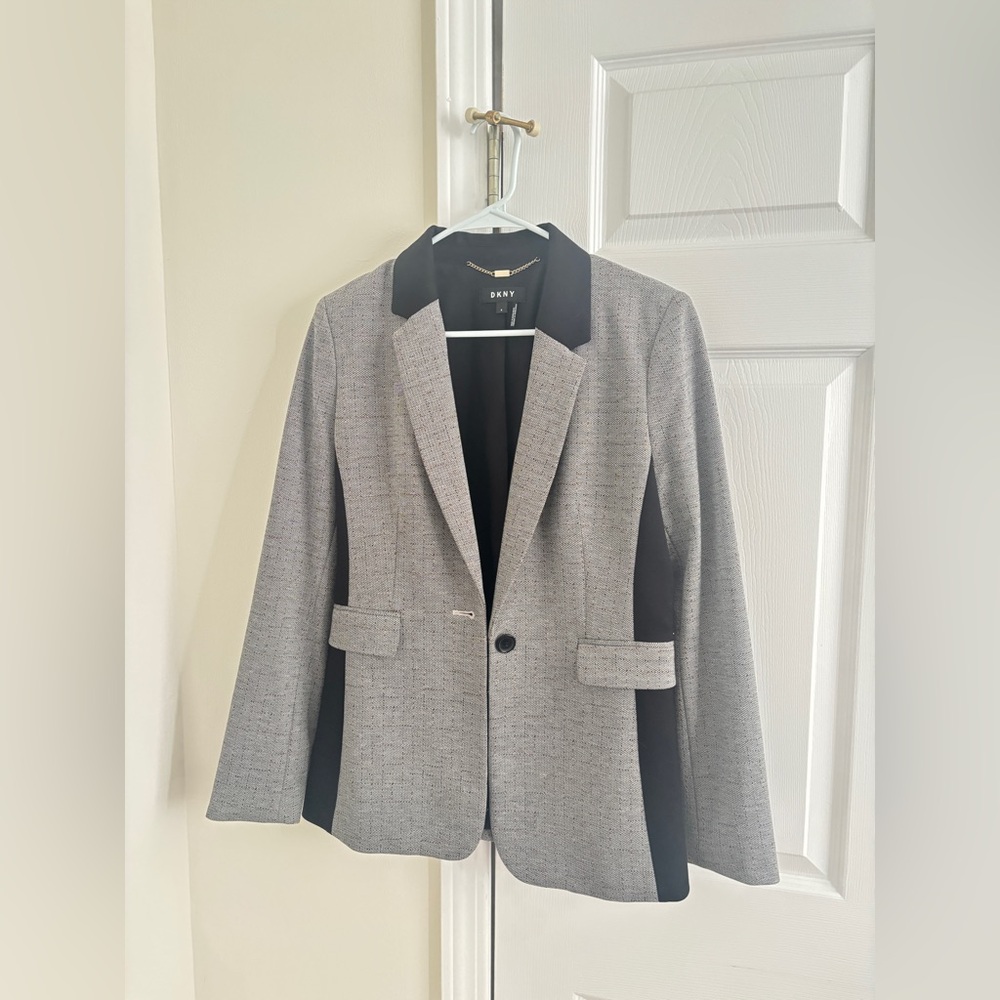 DKNY Two-Tone Blazer in Gray and Black